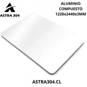 Plancha aluminio compuesto blanco brillante 1220x2440x3mm para fachadas