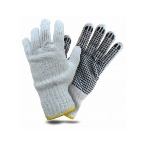 guante de hilo industrial con puntos negros