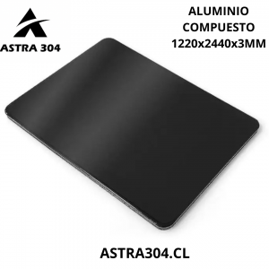 Plancha aluminio compuesto negro brillante 1220x2440