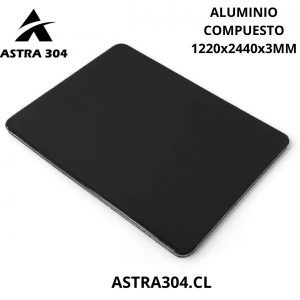 Plancha de aluminio compuesto negro mate 1220x2440x3mm