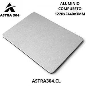Plancha de aluminio compuesto silver 1220x2440x3mm