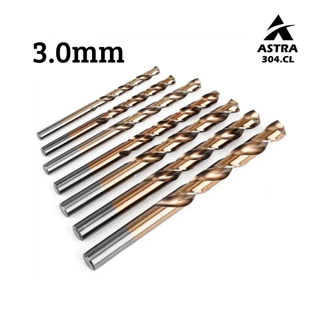 Broca HSS Pegatec 3.0mm para perforación de metales duros