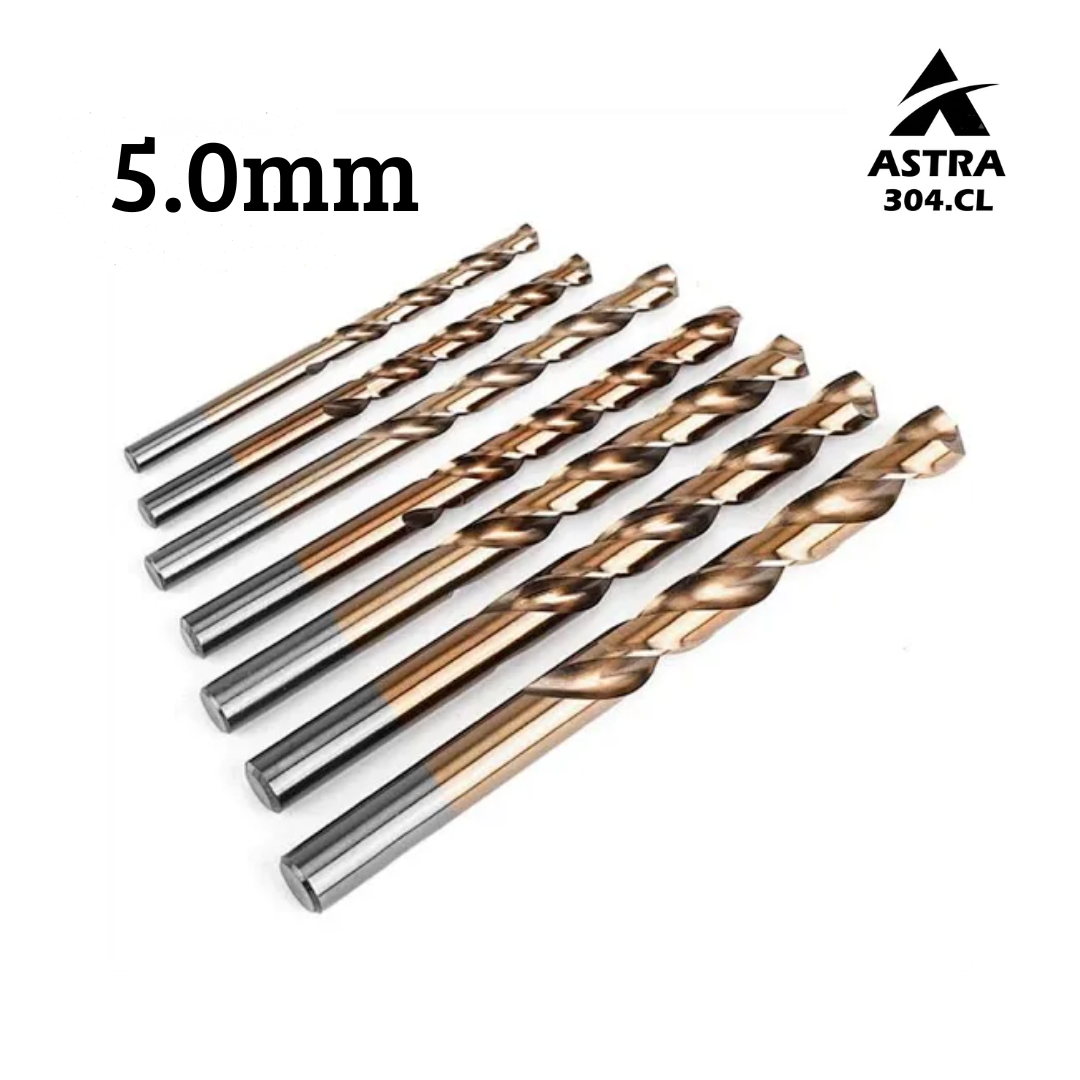 Broca HSS Pegatec 5mm para perforar acero y metales