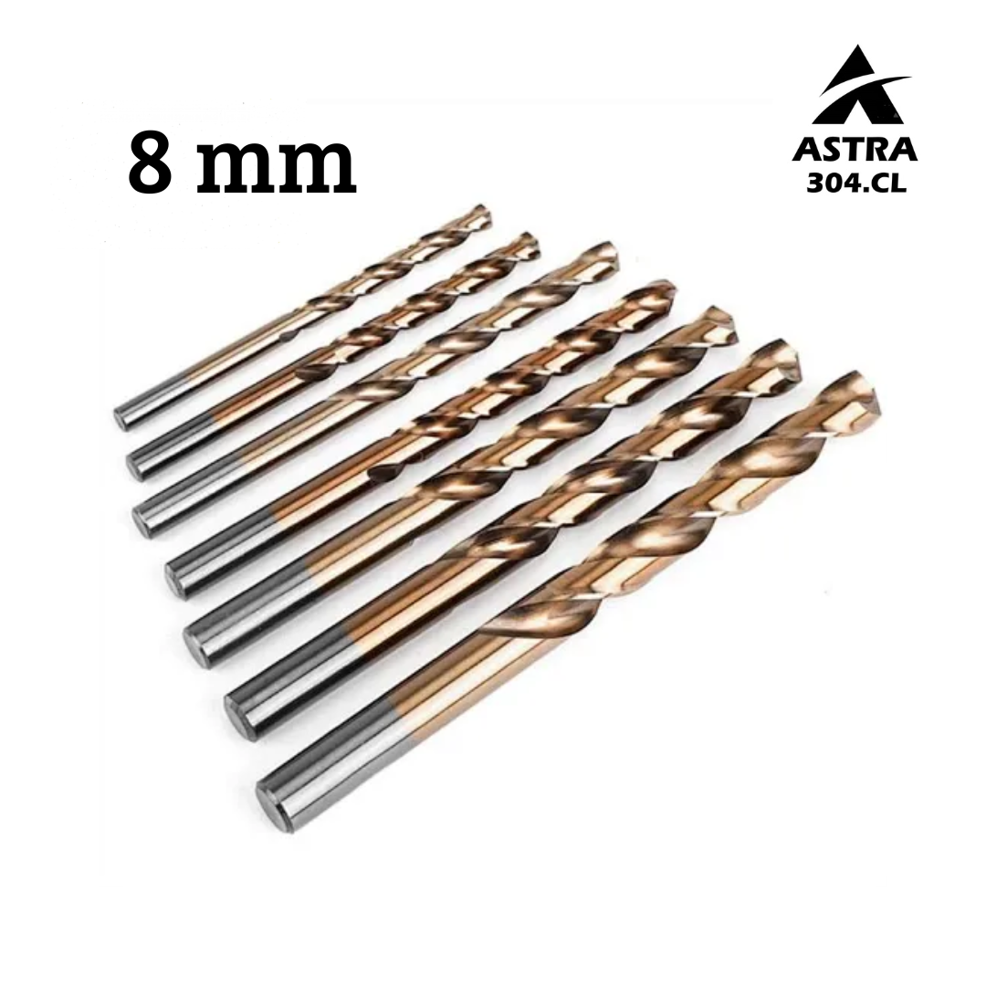 Broca HSS Pegatec 8mm perforando acero con precisión profesional