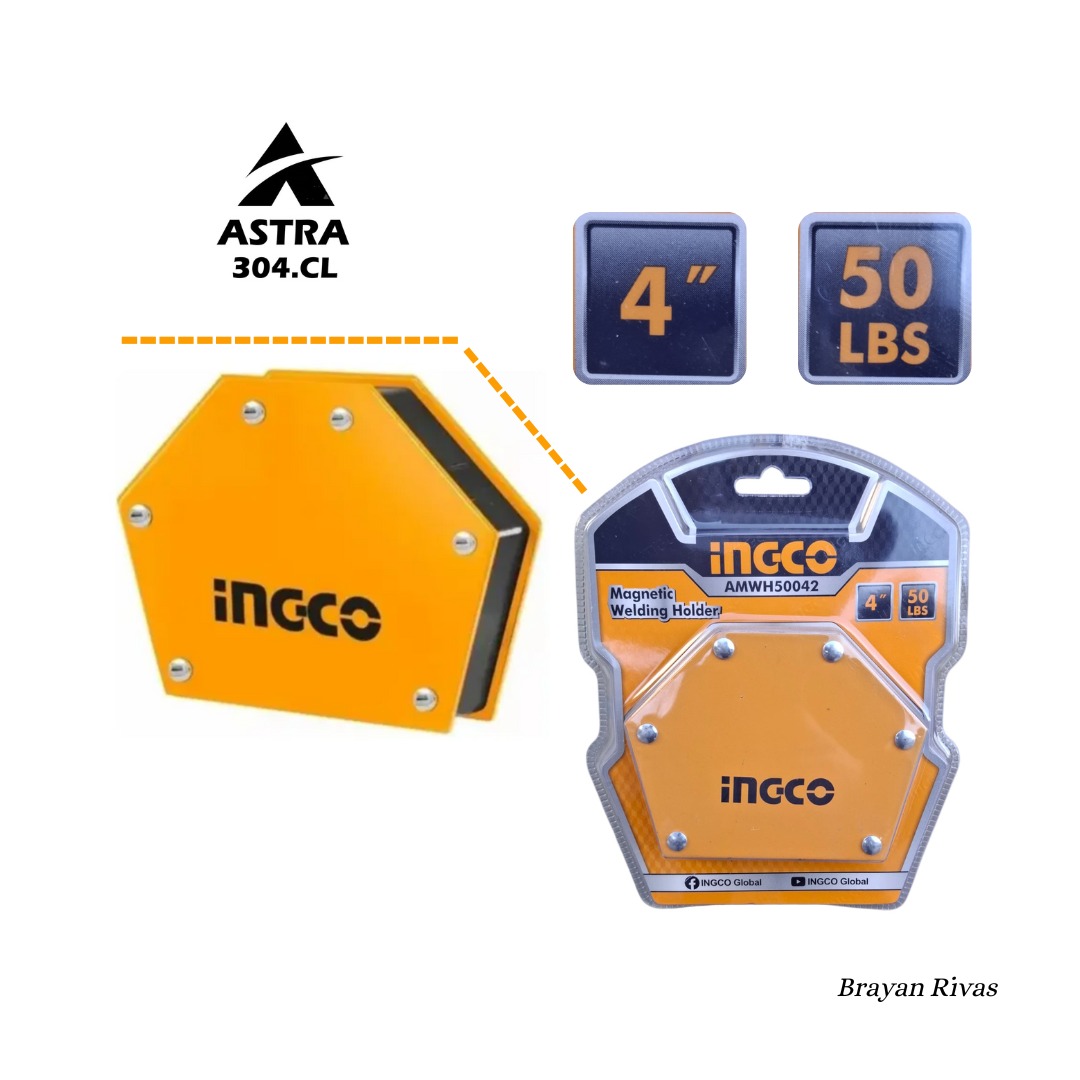 Escuadra magnética INGCO AMWH50042 en ángulo de 90 grados